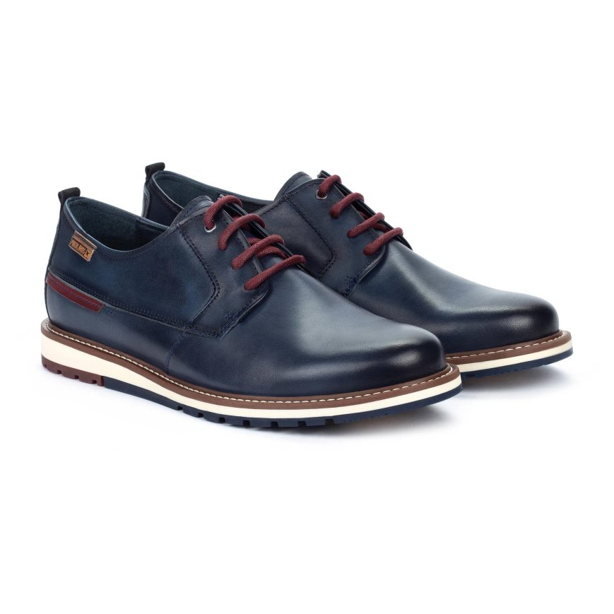 Men's Pikolinos BERNA Lace Up Shoes Blue | NZ B0Q5812